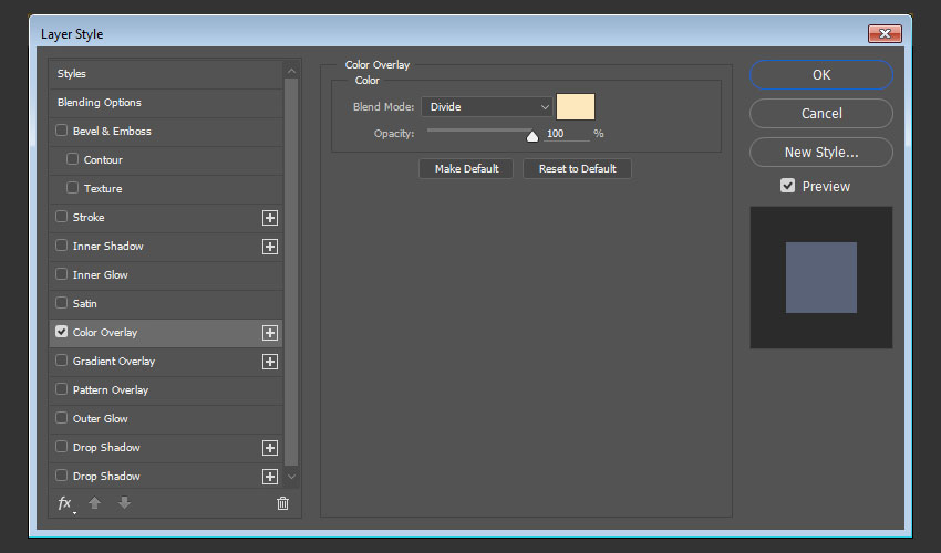 Наложение цветов