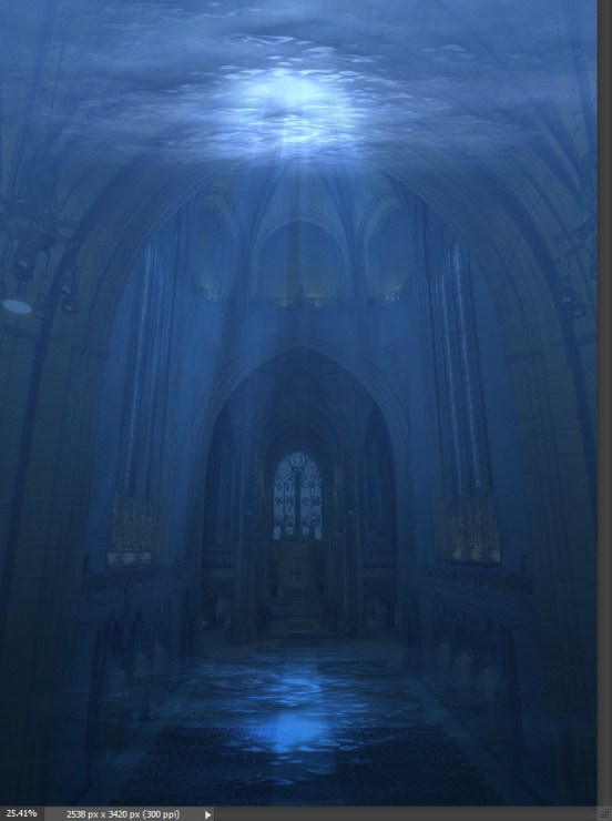 Создаем удивительную подводную сцену с драконом в Photoshop 4