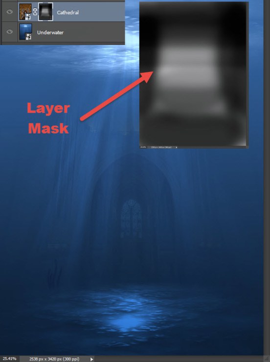 Создаем удивительную подводную сцену с драконом в Photoshop 5