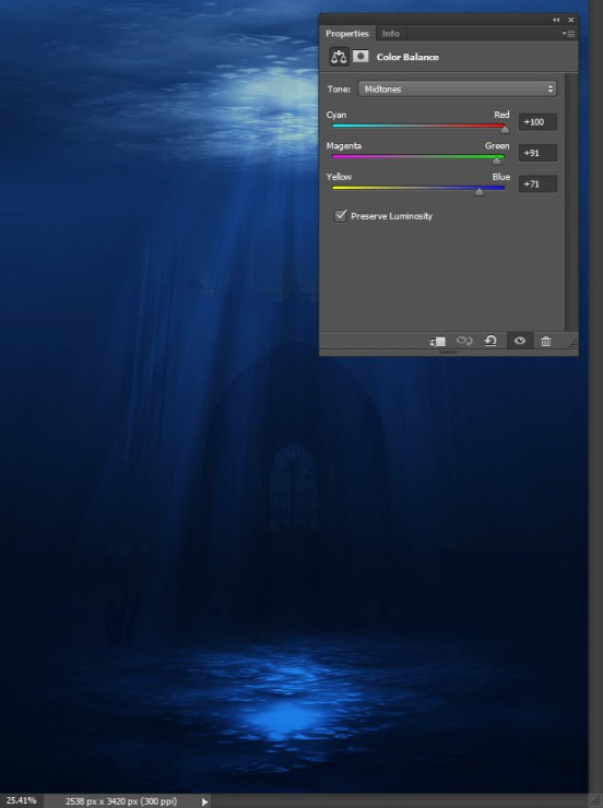 Создаем удивительную подводную сцену с драконом в Photoshop 7