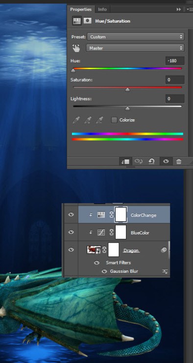 Создаем удивительную подводную сцену с драконом в Photoshop 11