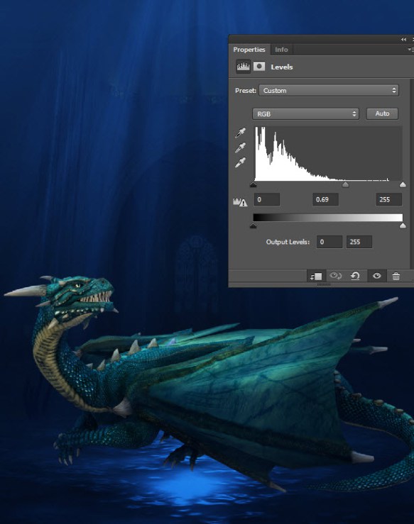Создаем удивительную подводную сцену с драконом в Photoshop 13