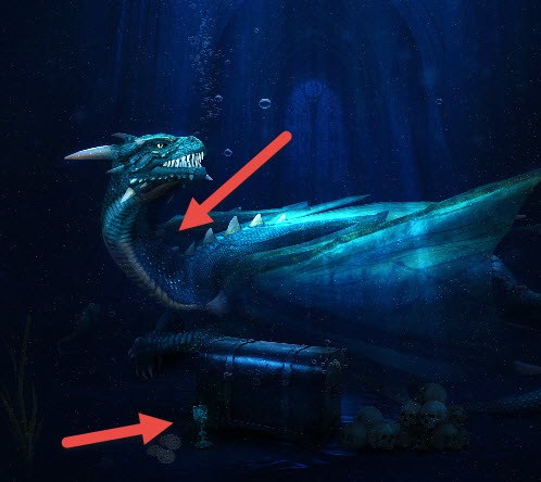 Создаем удивительную подводную сцену с драконом в Photoshop 48