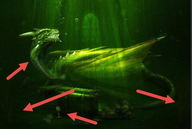 Создаем удивительную подводную сцену с драконом в Photoshop 50