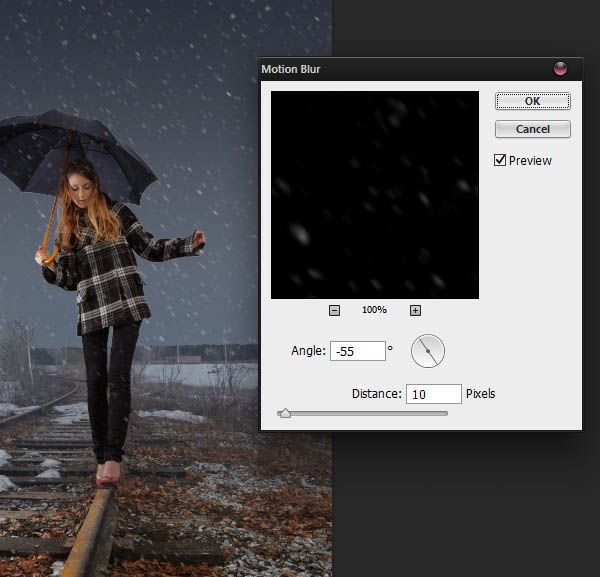 Падающий снег на фото