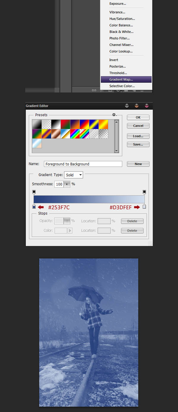Падающий снег на фото