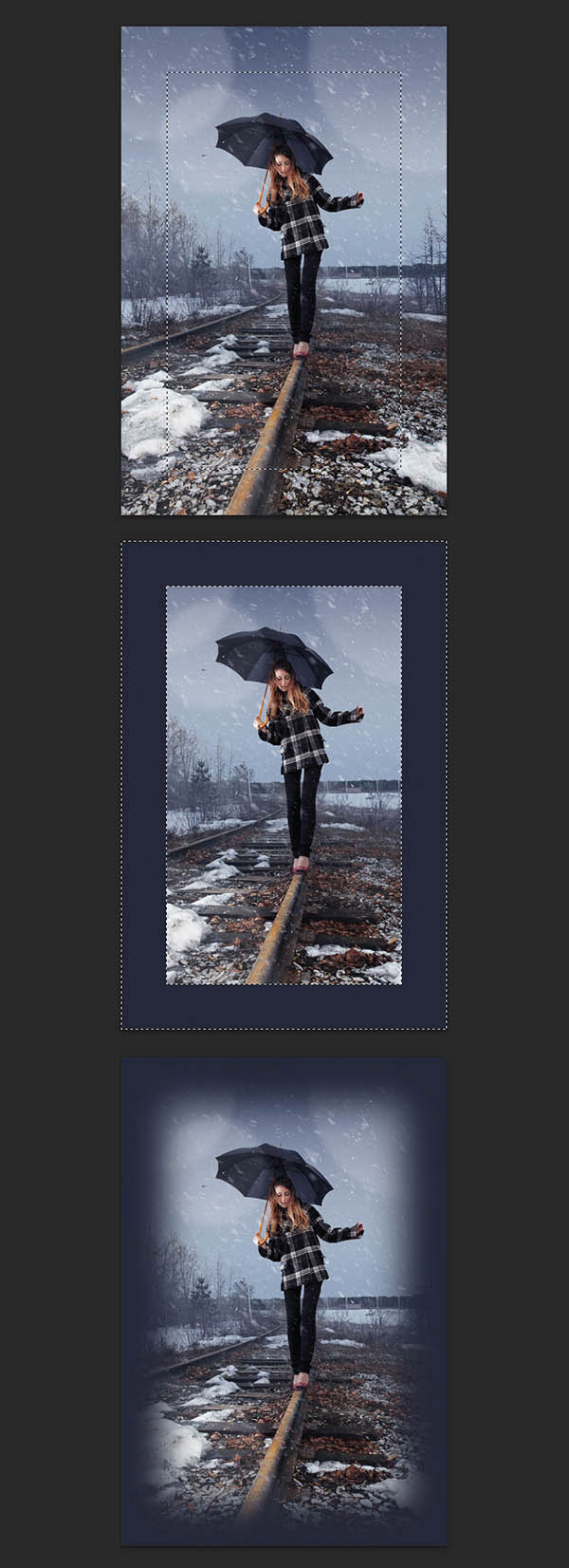 Падающий снег на фото