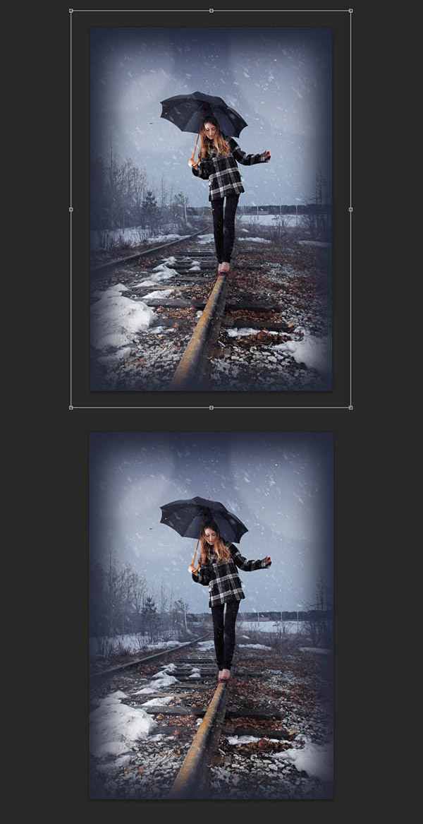 Падающий снег на фото