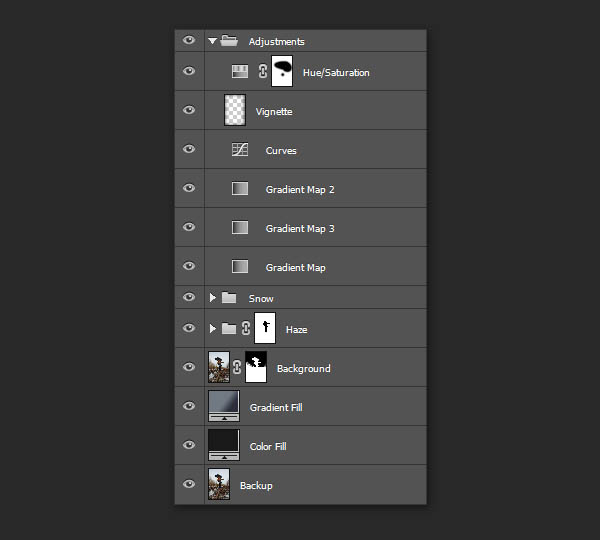 Падающий снег на фото