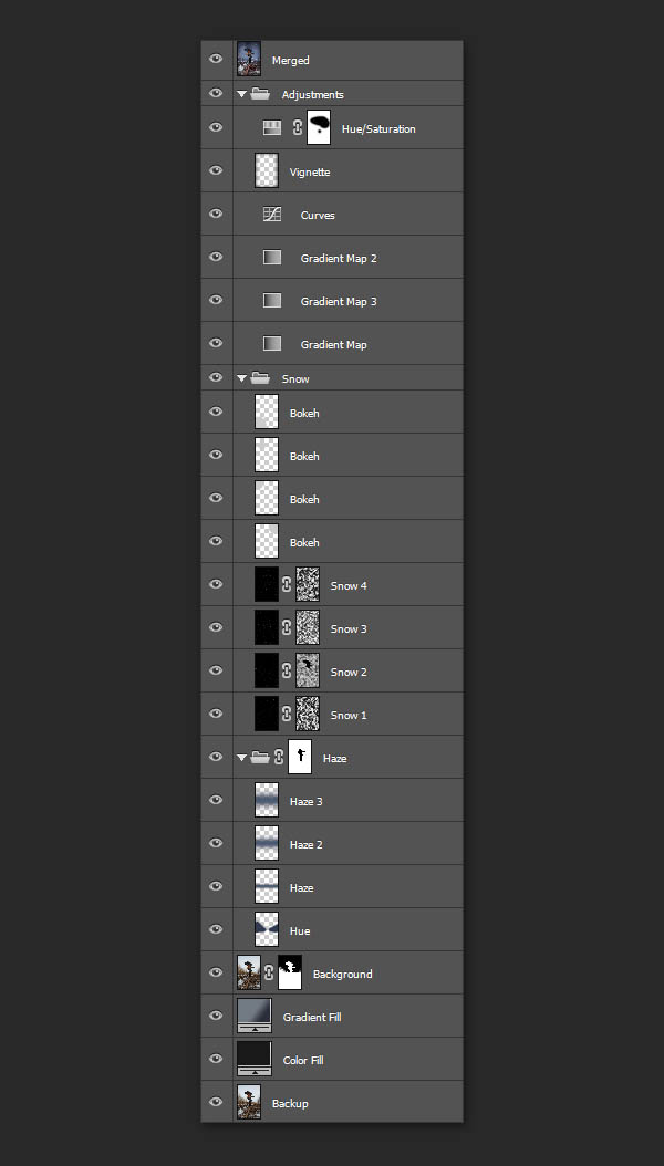 Падающий снег на фото