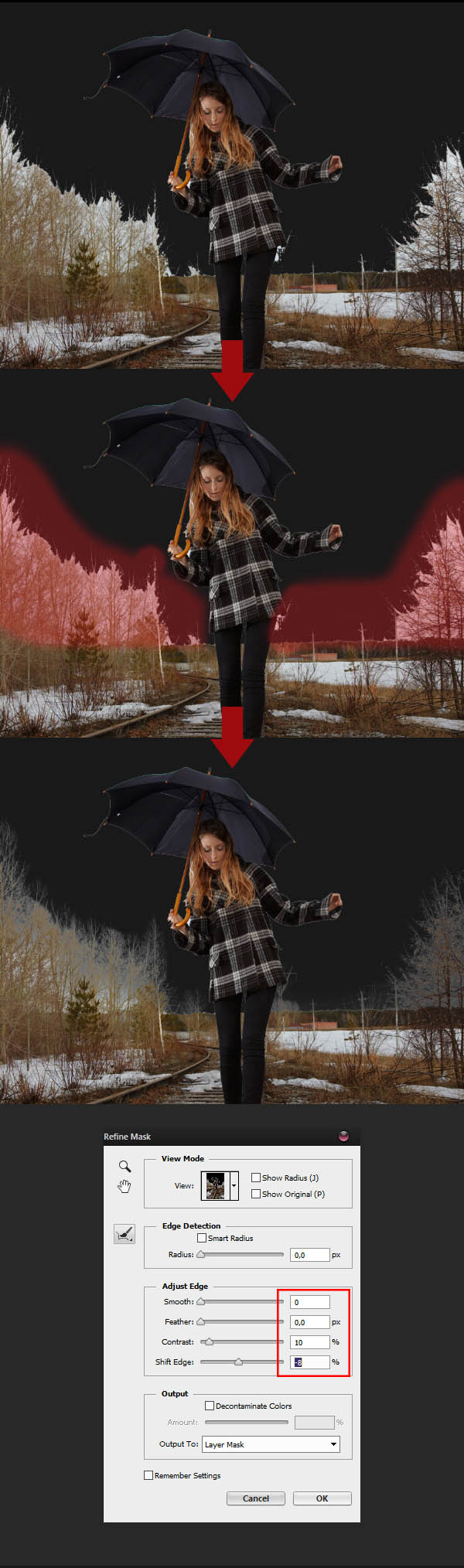 Падающий снег на фото